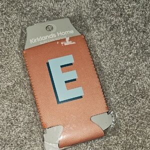 A🔹️Letter E Pink Slim Can Koozie
